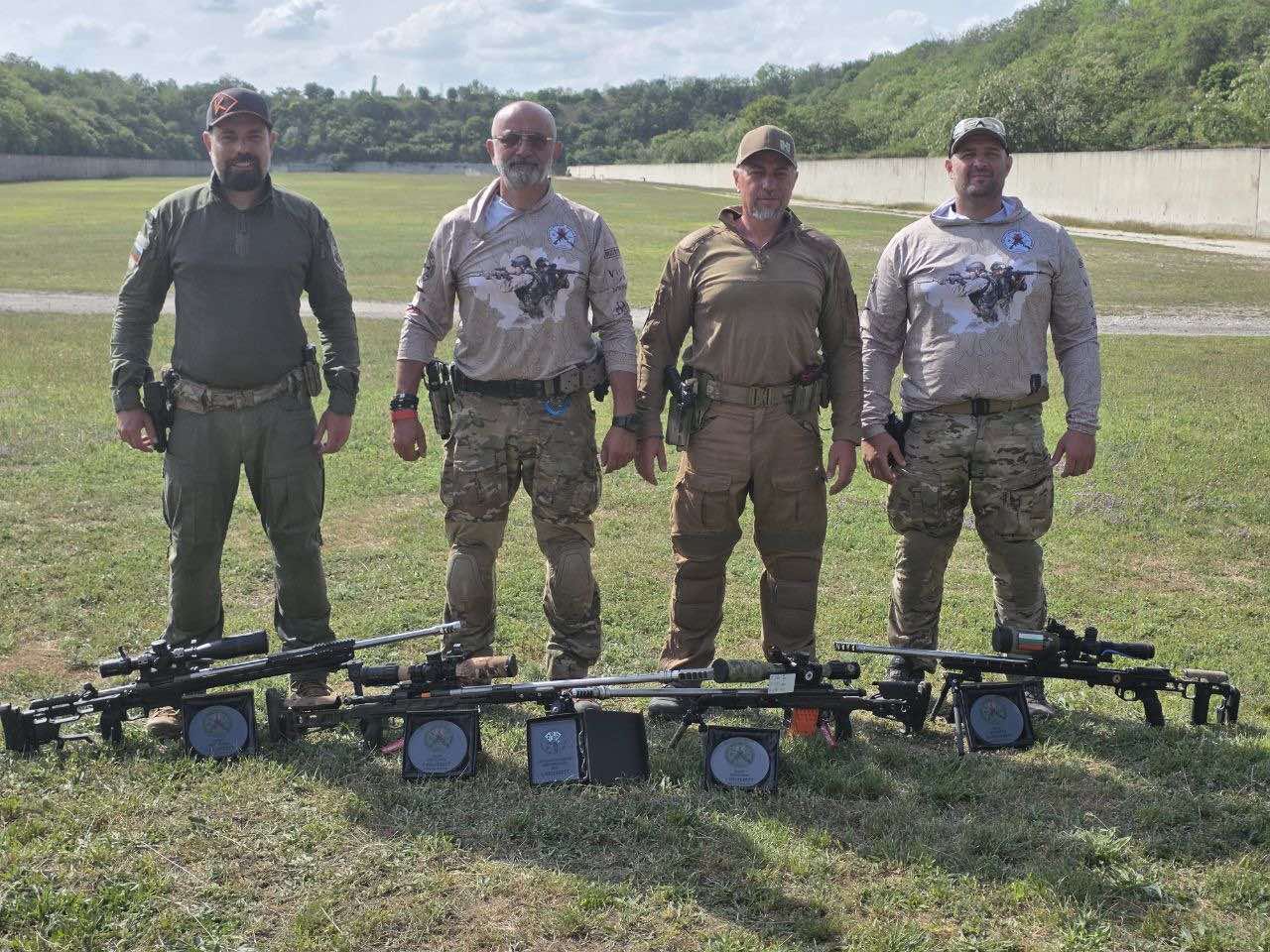 Geno Andreev, Edwin Adamov, Georgi Vasilev, and Asen Vukadinov after the international competition in Hungary