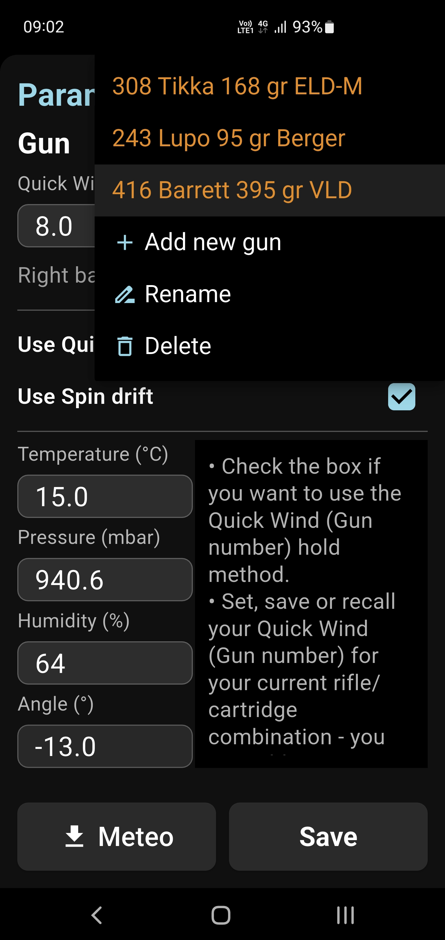 Wind Call — store and work with many rifles