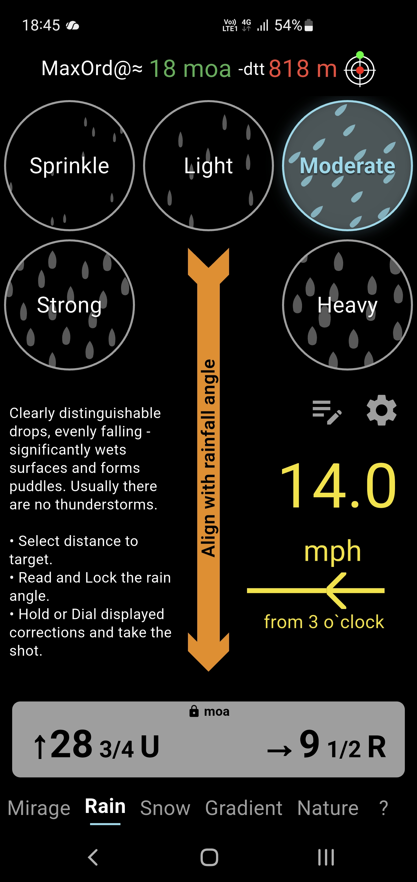 Wind Call — Rain wind reading with MOA firing solution