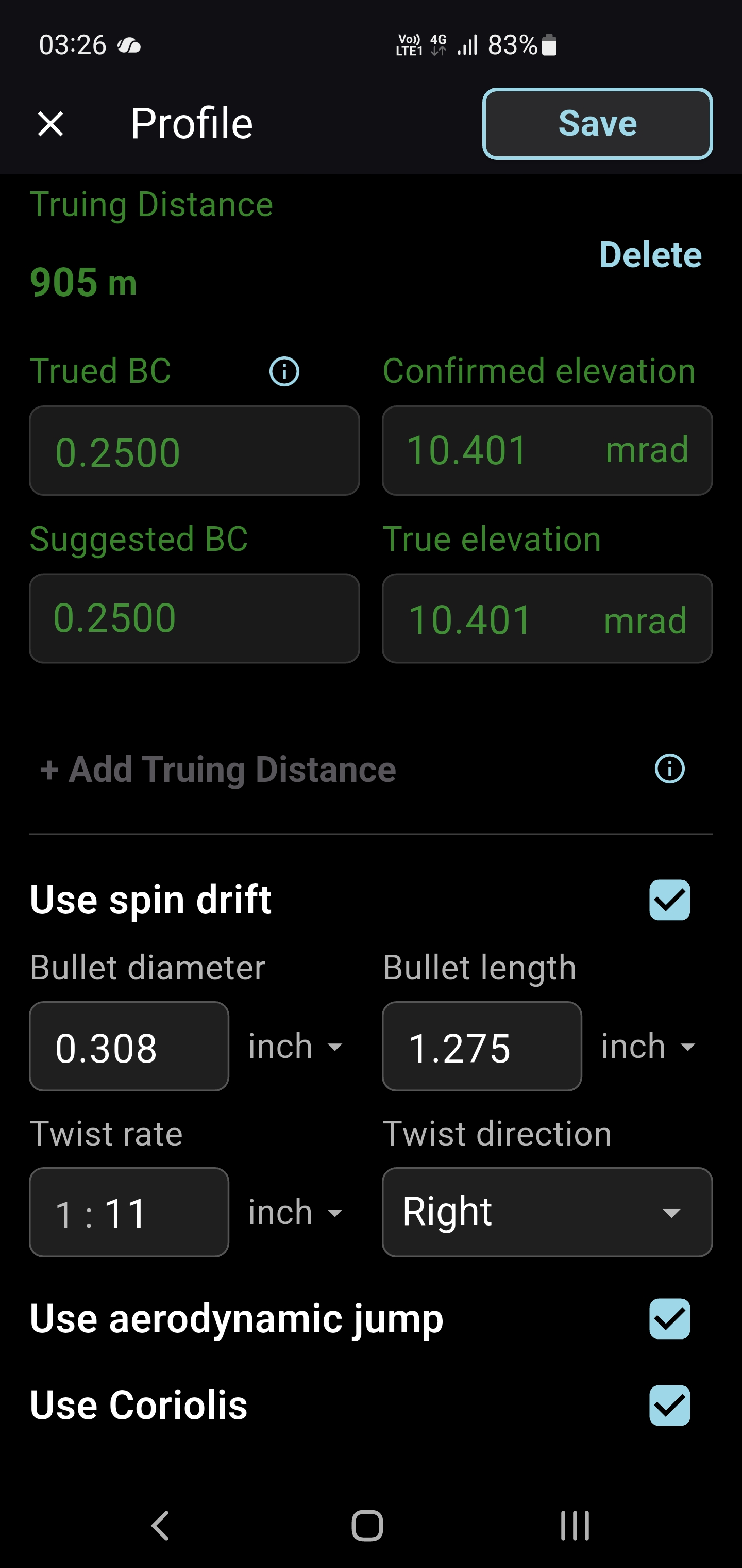 Wind Call — Profile truing with spin drift, aerodynamic jump, and Coriolis settings